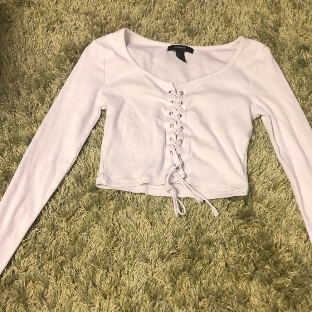 Forever 21 lace-up crop top